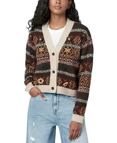 Women's Brecken Ls Cardigan Sweater, Forest Fairisle, S
