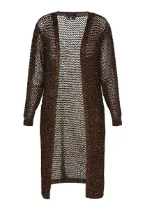 Women's Cardigan with Effect Yarn, Black Gold, M Women's Cardigan with Effect Yarn, Black Gold, M