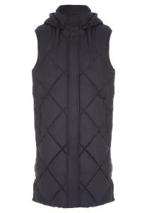 Womens Charcoal Diamond Quilted Gilet Jacket Casual