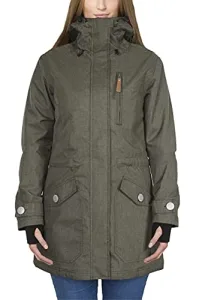 Women's Coat: Wind and Waterproof Parka for Spring & Autumn, Green - unlined, 2XL