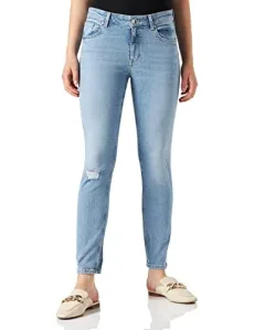 Women's D1. FARLA Cropped Jeans Slacks, Semi Light Blue Broken in, 28