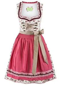 Women's Dirndl Isadora Special Occasion Dress, Cream-Fuchsia, 32 Women's Dirndl Isadora Special Occasion Dress, Cream-Fuchsia, 32