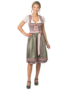 Women's Dirndl Julia Special Occasion Dress, Rose-Green, 36 Women's Dirndl Julia Special Occasion Dress, Rose-Green, 36