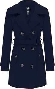 Women's Double Breasted Warm Coat Elegent Warm Trench Coat Mid-Length Trench Coat Blend Pea Coat Sty