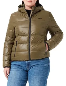 Womens Famara-1 Logo-print padded jacket with water-repellent finish Womens Famara-1 Logo-print padded jacket with water-repellent finish
