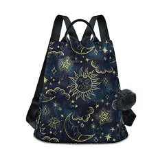 Women's Fashion Backpack Purses, Rainbow Colorful Dragonfly Ethnic Backpack Shoulder Bag for Women Girls, Sun Moon Boho, One Size, Daypack Backpacks Women's Fashion Backpack Purses, Rainbow Colorful Dragonfly Ethnic Backpack Shoulder Bag for Women Girls, Sun Moon Boho, One Size, Daypack Backpacks
