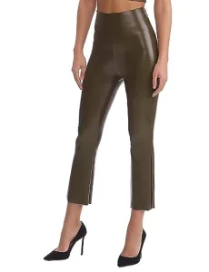 Women's Faux Leather Cropped Flare Pants, Cadet, XL Women's Faux Leather Cropped Flare Pants, Cadet, XL