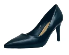 Women's Faux Leather Stiletto Heel Wedding Bride Prom Party Court Shoes Pumps (Black, UK Footwear Si Women's Faux Leather Stiletto Heel Wedding Bride Prom Party Court Shoes Pumps (Black, UK Footwear Si