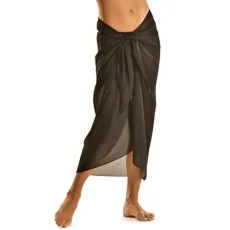 Womens Girls Sexy Stylish Beach Cover up Sarong Skirt Dress A-Black Womens Girls Sexy Stylish Beach Cover up Sarong Skirt Dress A-Black