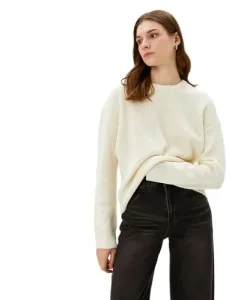 Women's Half Zipper Detail Knitted Cardigan Sweater, Ecru(010), S
