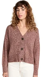 Women's Hj0208-1-marled Oversized Cardigan Sweater, Pomegranate, XL (Pack of 16)