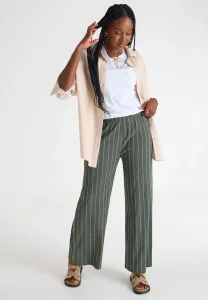 Womens Khaki Stripe Wide Leg Trousers Womens Khaki Stripe Wide Leg Trousers