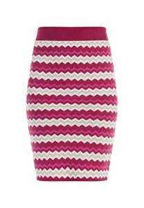 Women's Knit midi Skirt, Pink Multicoloured, XS Women's Knit midi Skirt, Pink Multicoloured, XS