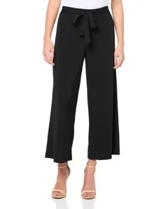 Women's Knit Waist Tie Pull on Pant, Black, XL Women's Knit Waist Tie Pull on Pant, Black, XL