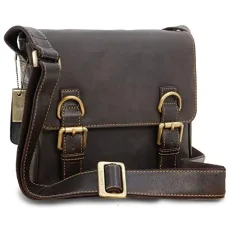 Women's Leather Cross Body Bag - Small Messenger Bag - Multiple Pockets - Adjustable Shoulder Strap - 16012 RUMBA - Oil Brown Women's Leather Cross Body Bag - Small Messenger Bag - Multiple Pockets - Adjustable Shoulder Strap - 16012 RUMBA - Oil Brown