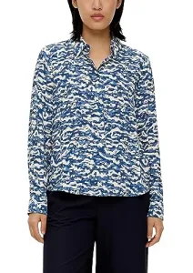 Women's Long Sleeve Blouse, Blue|multicoloured57a1, 6