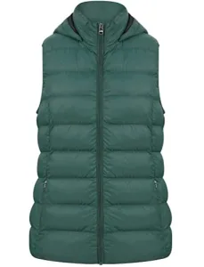 Women's Markle Hooded Quilted Puffer Gilet - Teal -
