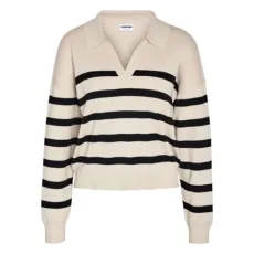 Women's Nmfifi L/S Polo Neck Knit FWD Noos Jumper, Beige, S Women's Nmfifi L/S Polo Neck Knit FWD Noos Jumper, Beige, S