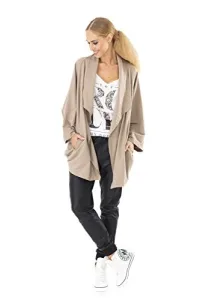 Womens Oversized Cardigan with Pockets Batwing Poncho Cape One Size 10-14 FA344