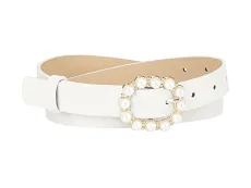 Womens Pearl Waistband Skinny Leather Adjustable Pin Buckle Belt for Jeans Dresses Pants 7 Womens Pearl Waistband Skinny Leather Adjustable Pin Buckle Belt for Jeans Dresses Pants 7