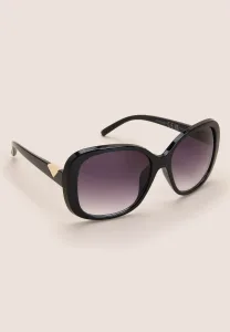 Womens Plain Black Tortoiseshell Large Sunglasses