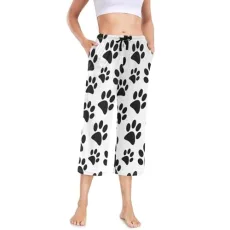 Women's Pyjama Bottoms Animal Dog Paw Print Pajama Pant Cropped Trousers Pajama Lounge Pants Loungewear Nightwear Yoga Casual Pants Women's Pyjama Bottoms Animal Dog Paw Print Pajama Pant Cropped Trousers Pajama Lounge Pants Loungewear Nightwear Yoga Casual Pants
