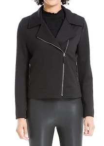 Women's Scuba Short Moto Jacket Blazer, Black, Women's Scuba Short Moto Jacket Blazer, Black,