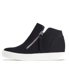, Womens Shoes, Kayden Zipper High Top Wedge Sneaker, Black, 6 UK , Womens Shoes, Kayden Zipper High Top Wedge Sneaker, Black, 6 UK