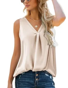 Women's Silk Satin Camisole Cami Top Summer Ladies T-Shirt Blouse Vest Tops V-Neck Tank Top Champagne M Women's Silk Satin Camisole Cami Top Summer Ladies T-Shirt Blouse Vest Tops V-Neck Tank Top Champagne M
