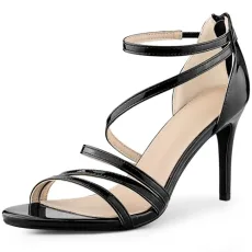 Women's Strappy Ankle Strap Stiletto High Heel Sandals Black 9 UK/Label Size 11 US Women's Strappy Ankle Strap Stiletto High Heel Sandals Black 9 UK/Label Size 11 US