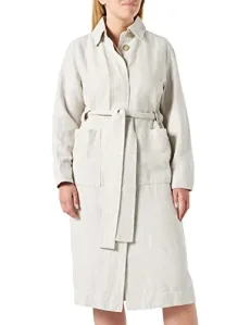Women's Style Heather trench coat, Whisper White Melange 2078, XS