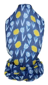 Womens Summer Flowers Print Scarf - Navy Womens Summer Flowers Print Scarf - Navy