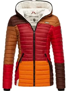 Women's Transition Jacket, Colour-Blocking, Lightweight, Quilted Jacket with Hood, Multiculti XS, Multicolour Autumn Leaves, S Women's Transition Jacket, Colour-Blocking, Lightweight, Quilted Jacket with Hood, Multiculti XS, Multicolour Autumn Leaves, S