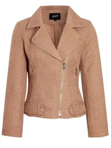 Womens Tweed Biker Jacket Textured Blazer Camel Womens Tweed Biker Jacket Textured Blazer Camel