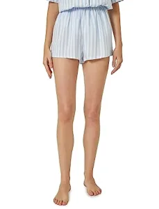 Women's Viscose Elastic Waist Mini Pyjama Bottoms Shorts, Blue Stripe (6s5), 16 Women's Viscose Elastic Waist Mini Pyjama Bottoms Shorts, Blue Stripe (6s5), 16
