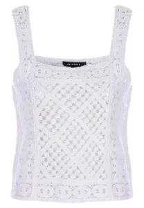 Womens White Crochet Cami Top Womens White Crochet Cami Top
