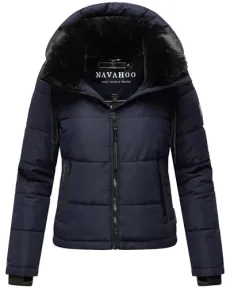 Women's Winter Jacket Quilted Jacket Warm with Removable Hood and Faux Fur Collar with Love XIV XS-XXL, navy, M Women's Winter Jacket Quilted Jacket Warm with Removable Hood and Faux Fur Collar with Love XIV XS-XXL, navy, M