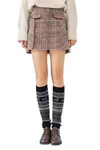 Womens Winter Warm Knee High Leg Warmers Christmas Deer Knitted Boot Socks (Black)