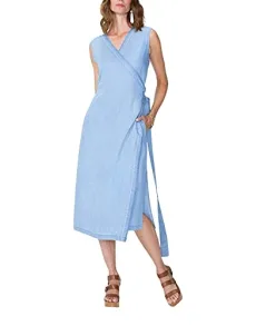 Women's Wrap Dress with Release Hem, Sea Mist Wash, Small Women's Wrap Dress with Release Hem, Sea Mist Wash, Small