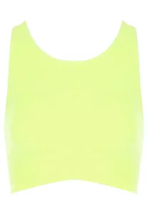 Womens Yellow Cross Back Crop Top