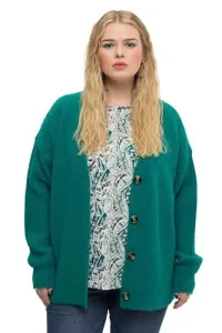 Womenswear Plus Size Curvy Oversized Fit Cardigan Sweater Dark Emerald 42+ 811748768-42+