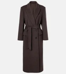 Wool and cashmere wrap coat
