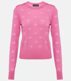 Wool and silk jacquard sweater