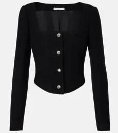 Wool-blend twill boucle jacket Wool-blend twill boucle jacket