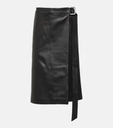 Wrap leather midi skirt Wrap leather midi skirt