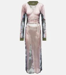 x Jean Paul Gaultier vestido largo Trompe L'Oeil x Jean Paul Gaultier vestido largo Trompe L'Oeil
