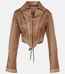 x KNWLS chaqueta corsé en denim cropped x KNWLS chaqueta corsé en denim cropped