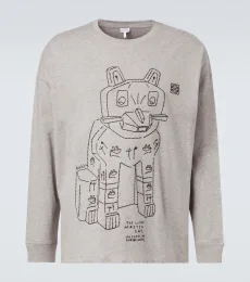 x Louis Wain camiseta de jersey de algodón bordada x Louis Wain camiseta de jersey de algodón bordada