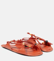 X No Vacancy Inn beaded leather sandals X No Vacancy Inn beaded leather sandals