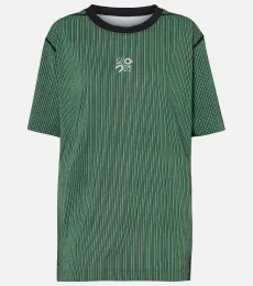 x On embroidered striped T-shirt x On embroidered striped T-shirt
